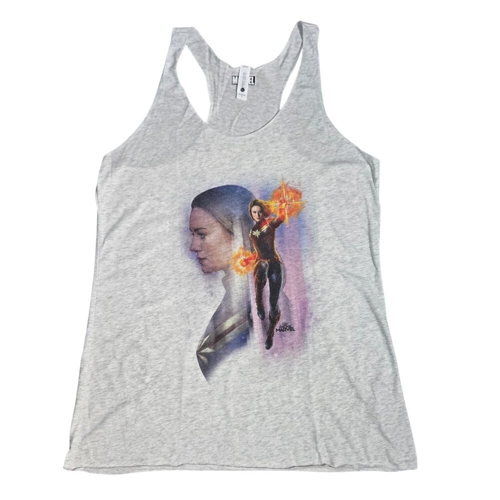 NWOT Marvel Captain Marvel Carol Danvers Artistic Racerback Tank Top Large